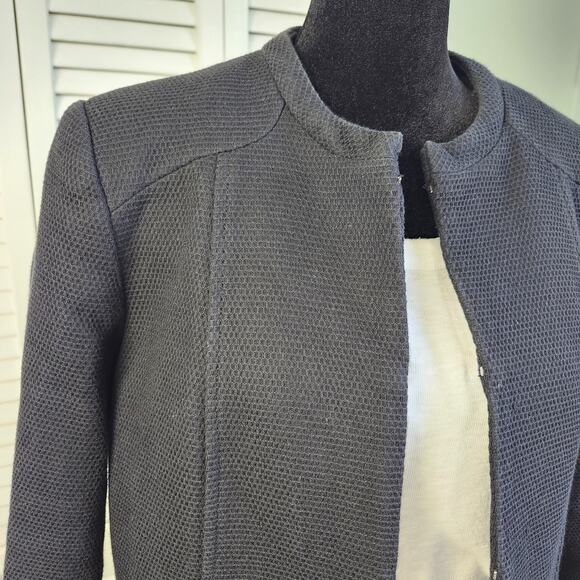 MNG Mango Moto Jacket Size M Black Tweed Structured - Picture 2 of 11